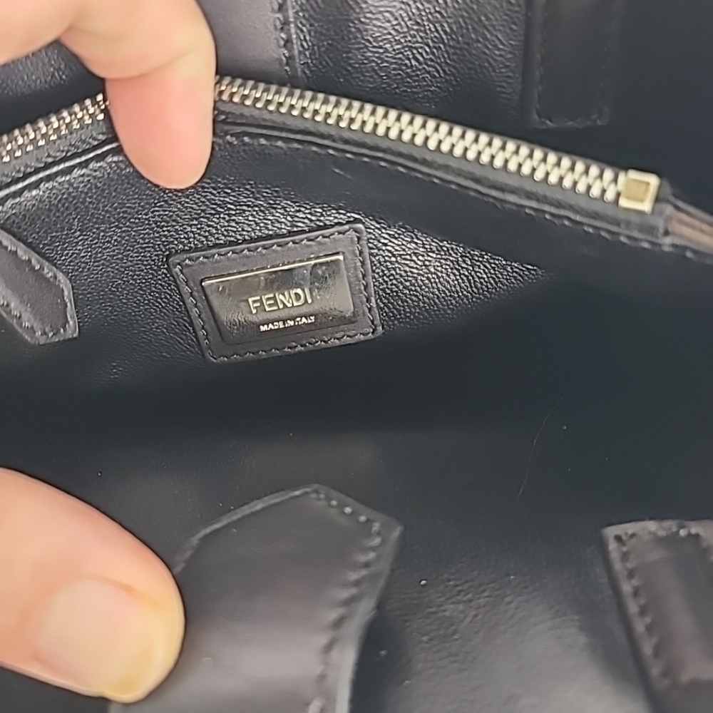 Fendi Black Leather Stud Applique Petite 2Jours Elite Tote - Picture 12 of 14